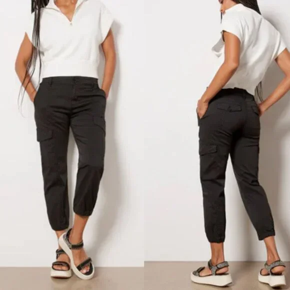Sanctuary Rebel Cargo Ankle Mid Rise Relaxed Fit Pants CP0694NTO | 25 | Obsedian - Picture 2 of 14